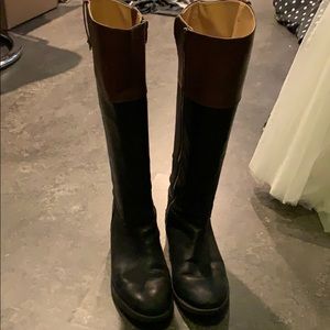 Color block riding boots